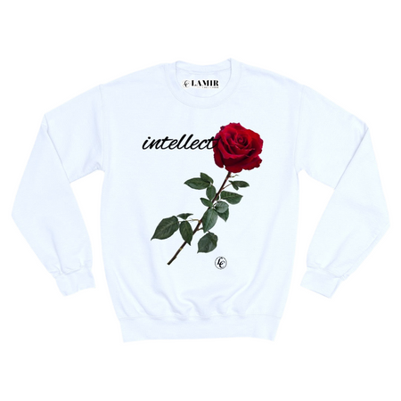 White Intellect Sweatshirt - motivational streetwear apparel by Lamir Collection
