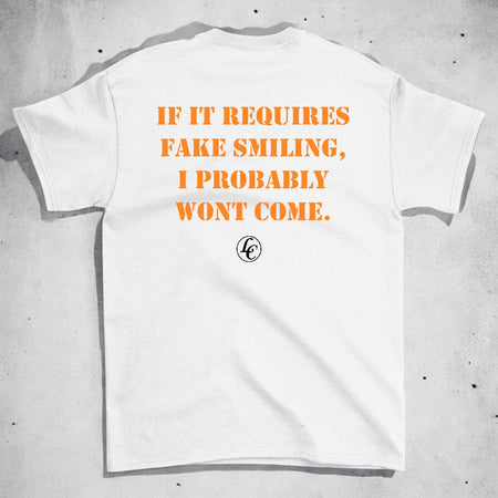 White No Fake Smiles Short Sleeve Tee - motivational streetwear apparel by Lamir Collection