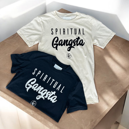 Navy blue Spiritual Gangsta Tee - motivational streetwear apparel by Lamir Collection