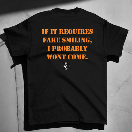 Black No Fake Smiles Short Sleeve Tee - motivational streetwear apparel by Lamir Collection