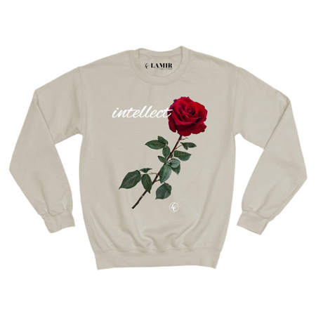 Beige Intellect Sweatshirt - motivational streetwear apparel by Lamir Collection