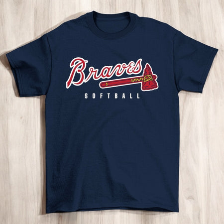 Navy Blue Lady Braves Softball Tee - motivational streetwear apparel by Lamir Collection