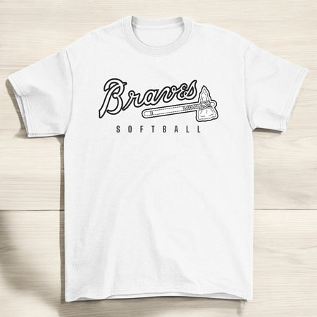 White Lady Braves Softball Tee - motivational streetwear apparel by Lamir Collection