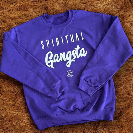 Purple Spiritual Gangsta Sweatshirt - motivational streetwear apparel by Lamir Collection