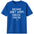 Blue t-shirt with white text 'Dreams Don't Work Unless You Do' on a white background