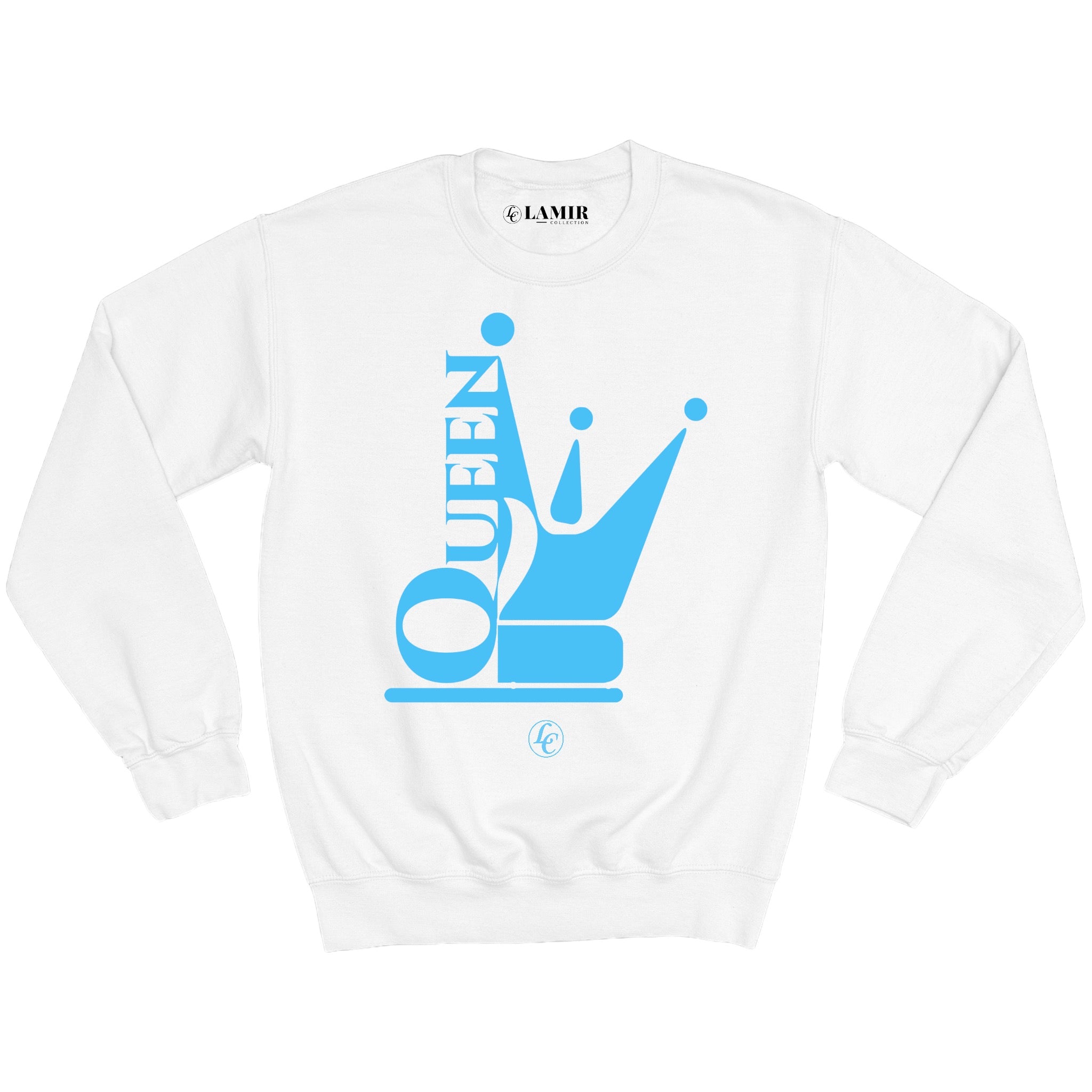 Light-blue Queen Sweatshirt - motivational streetwear apparel by Lamir Collection
