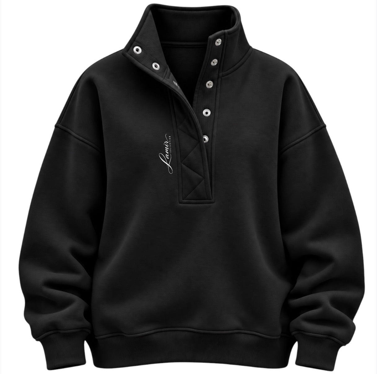 Snap Button Women's Oversized Sweatshirt