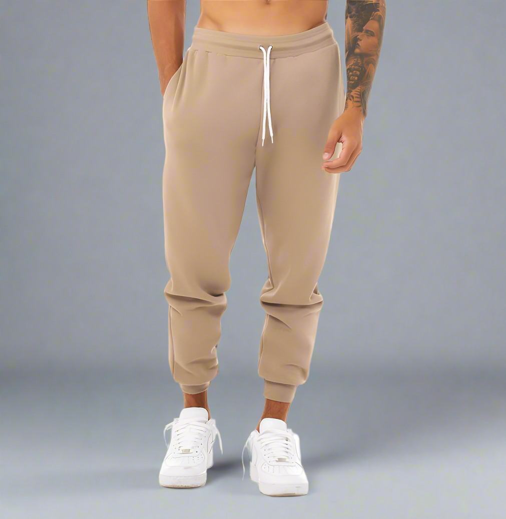 Beige-1 Premium Basic Unisex Joggers (matches Premium Basic Jacket & Hoodie) - motivational streetwear apparel by Lamir Collection