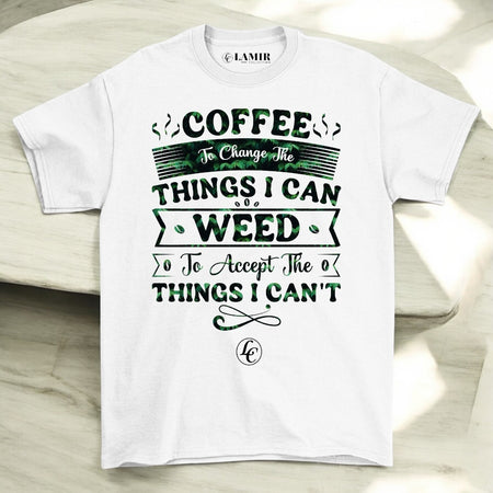 White Coffee To Change The Things I Can Short Sleeve Tee - motivational streetwear apparel by Lamir Collection