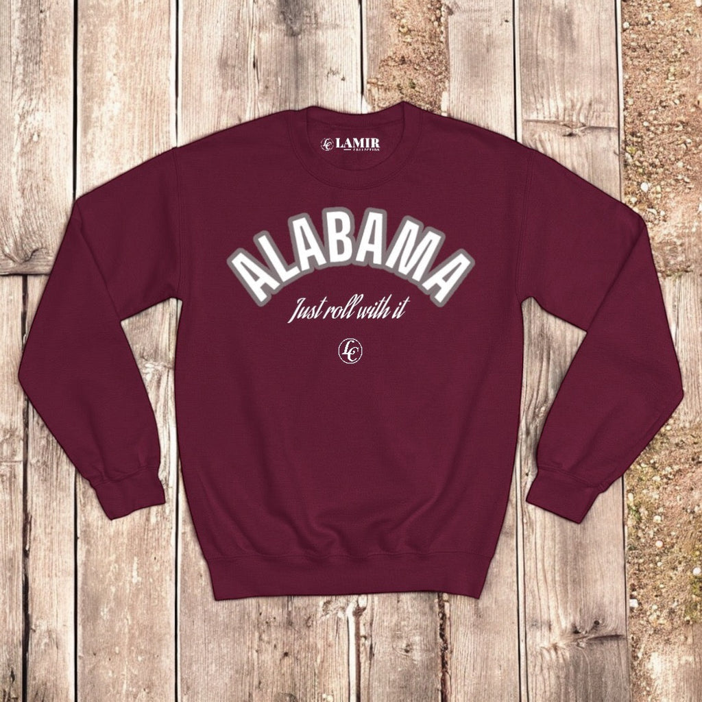 Crimson Alabama Sweatshirt - motivational streetwear apparel by Lamir Collection