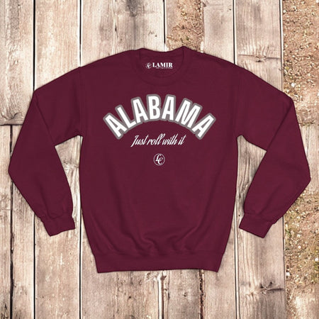 Crimson Alabama Sweatshirt - motivational streetwear apparel by Lamir Collection