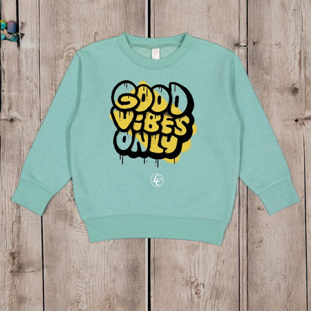 Mint Good Vibes Only Toddler Sweatshirt - motivational streetwear apparel by Lamir Collection