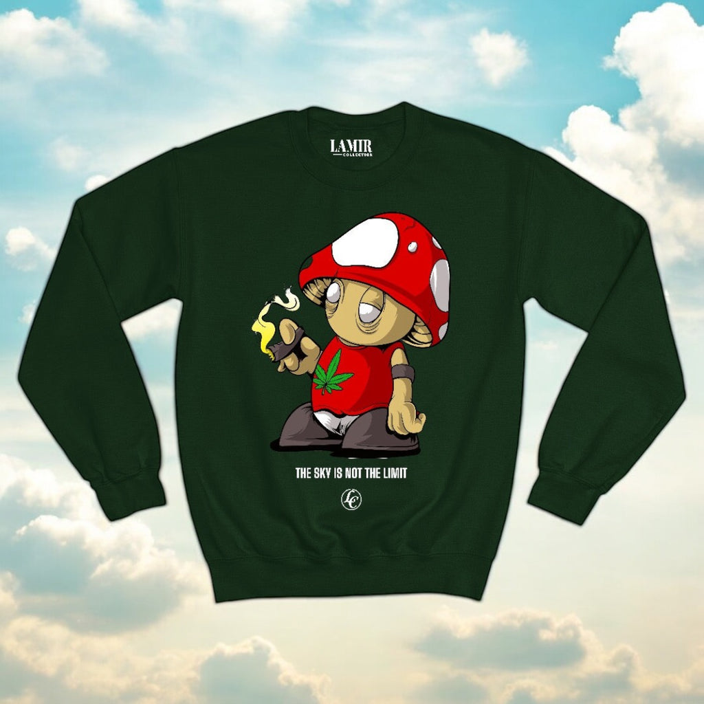 Forest-green Sky Is Not The Limit Sweatshirt - motivational streetwear apparel by Lamir Collection