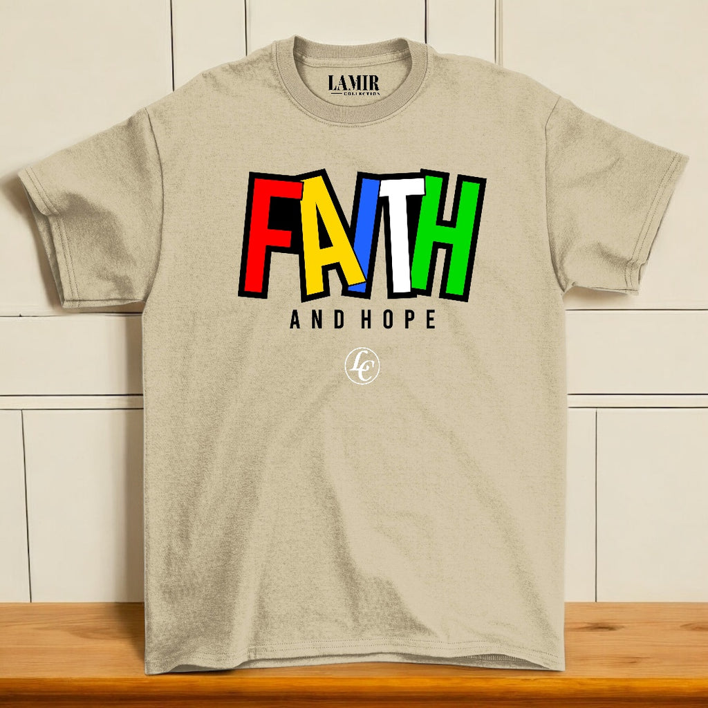 Cream Faith & Hope Tee - motivational streetwear apparel by Lamir Collection