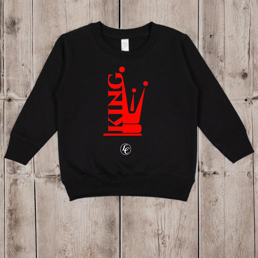 Black King Toddler Sweatshirt - motivational streetwear apparel by Lamir Collection