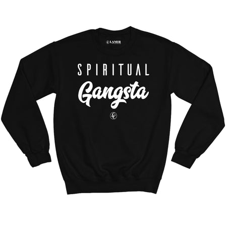 Black Spiritual Gangsta Sweatshirt - motivational streetwear apparel by Lamir Collection