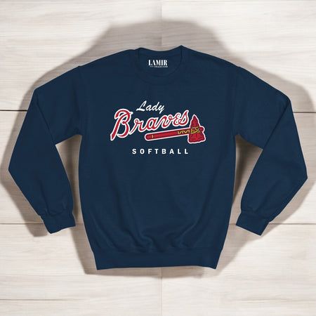 Navy-2 Lady Braves Softball Sweatshirt/Hoodie - motivational streetwear apparel by La Mir Collection