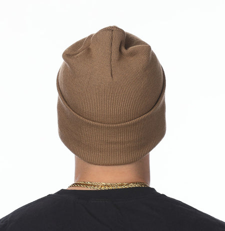 Mocha Cuffed Basic Beanie - motivational streetwear apparel by Lamir Collection