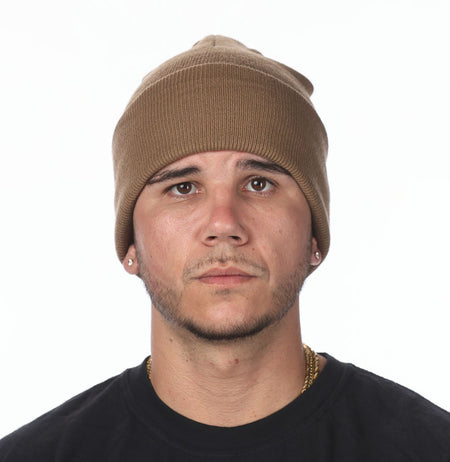 Mocha Cuffed Basic Beanie - motivational streetwear apparel by Lamir Collection