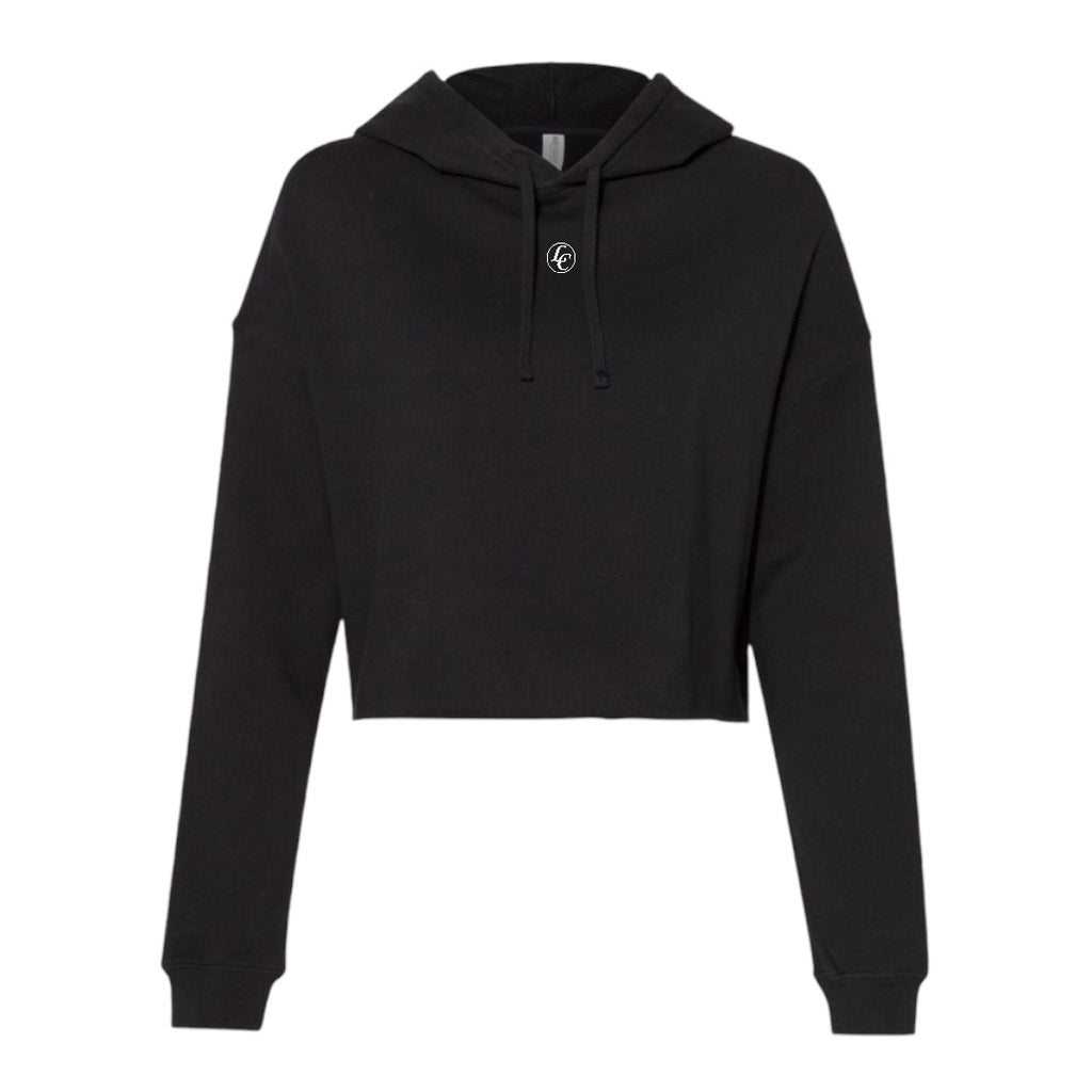 Black LC Women's Lightweight Cropped Hoodie - motivational streetwear apparel by Lamir Collection