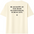 Beige t-shirt with black text "be as happy as you seem on instagram, in real life" on a white background