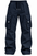 Navy blue cargo pants with an elastic waistband, drawstring, and large side cargo pockets with snap buttons, shown against a plain white background.
