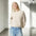Beige Cozy Women's Basic Fleece Sweatshirt - motivational streetwear apparel by Lamir Collection