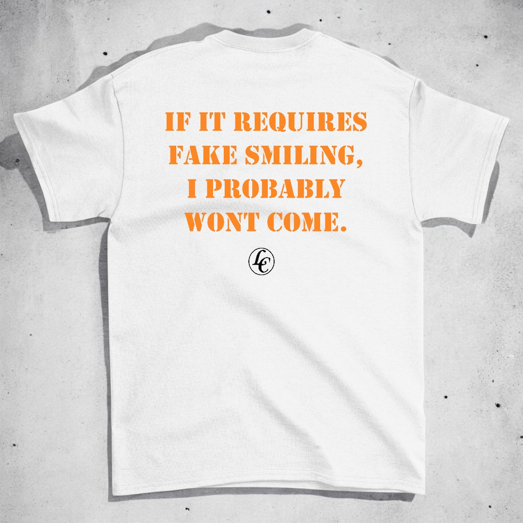 White No Fake Smiles Short Sleeve Tee - motivational streetwear apparel by Lamir Collection
