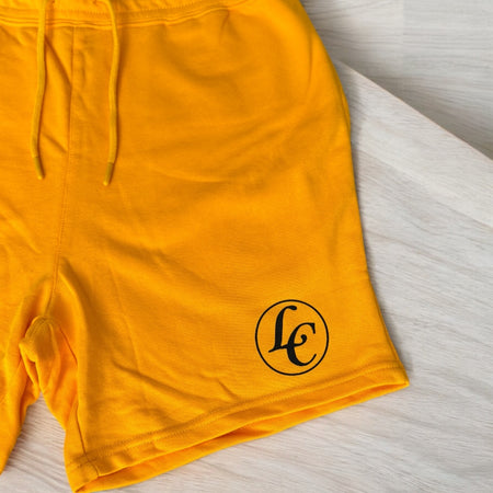 Gold LC Premium Terry Shorts - motivational streetwear apparel by Lamir Collection