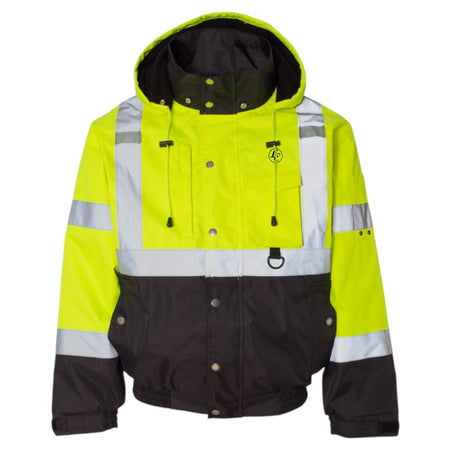 Yellow LC Safety Bomber Jacket - motivational streetwear apparel by Lamir Collection