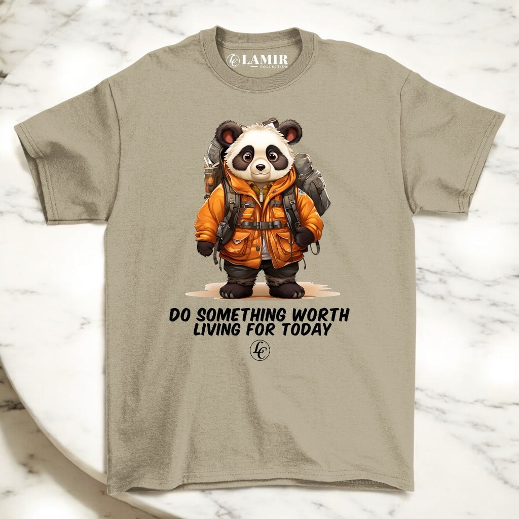 Beige Do Something Worth Living For Short Sleeve Tee - motivational streetwear apparel by Lamir Collection