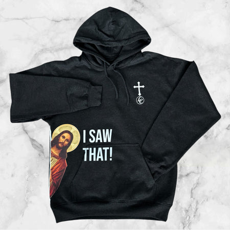 I Saw That Jesus Hoodie - motivational streetwear apparel by Lamir Collection