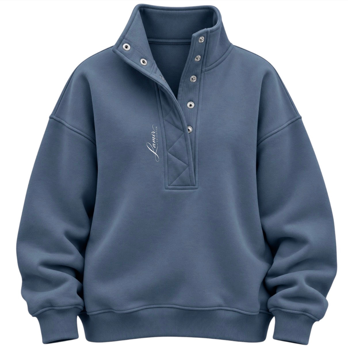 Snap Button Women's Oversized Sweatshirt