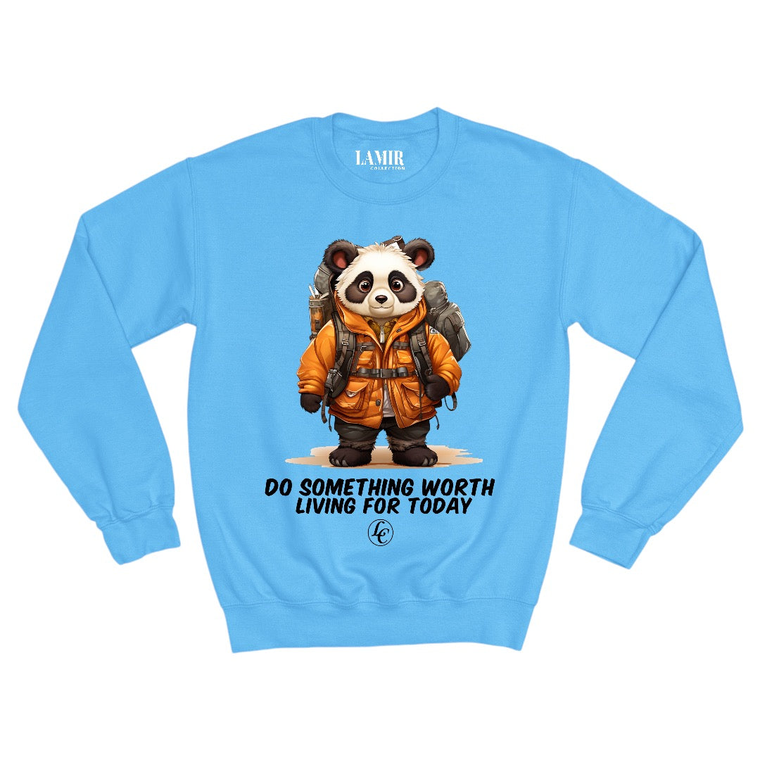 Light-blue Do Something Worth Living For Sweatshirt - motivational streetwear apparel by Lamir Collection