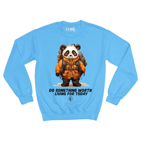 Light-blue Do Something Worth Living For Sweatshirt - motivational streetwear apparel by Lamir Collection