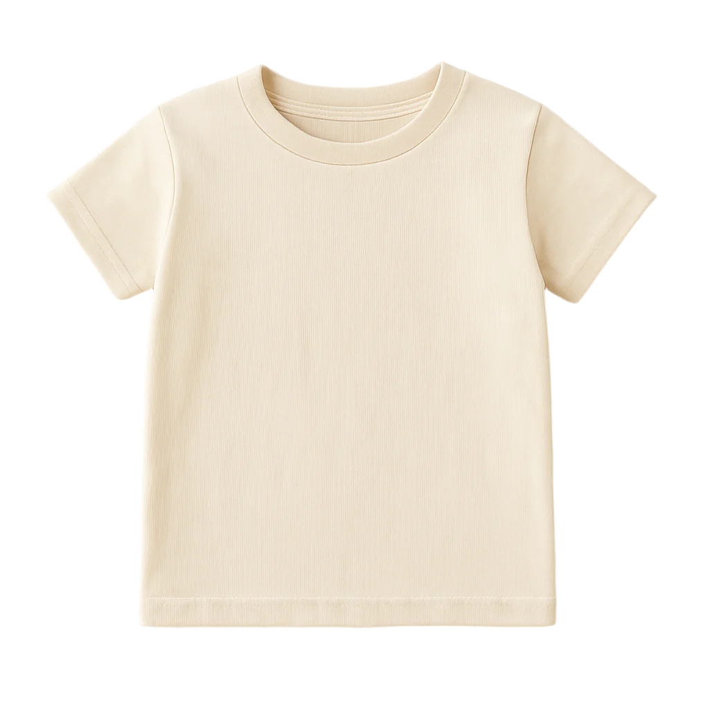 Beige toddler t-shirt on a white background