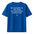 Blue t-shirt with white text "be as happy as you seem on instagram, in real life" on a white background