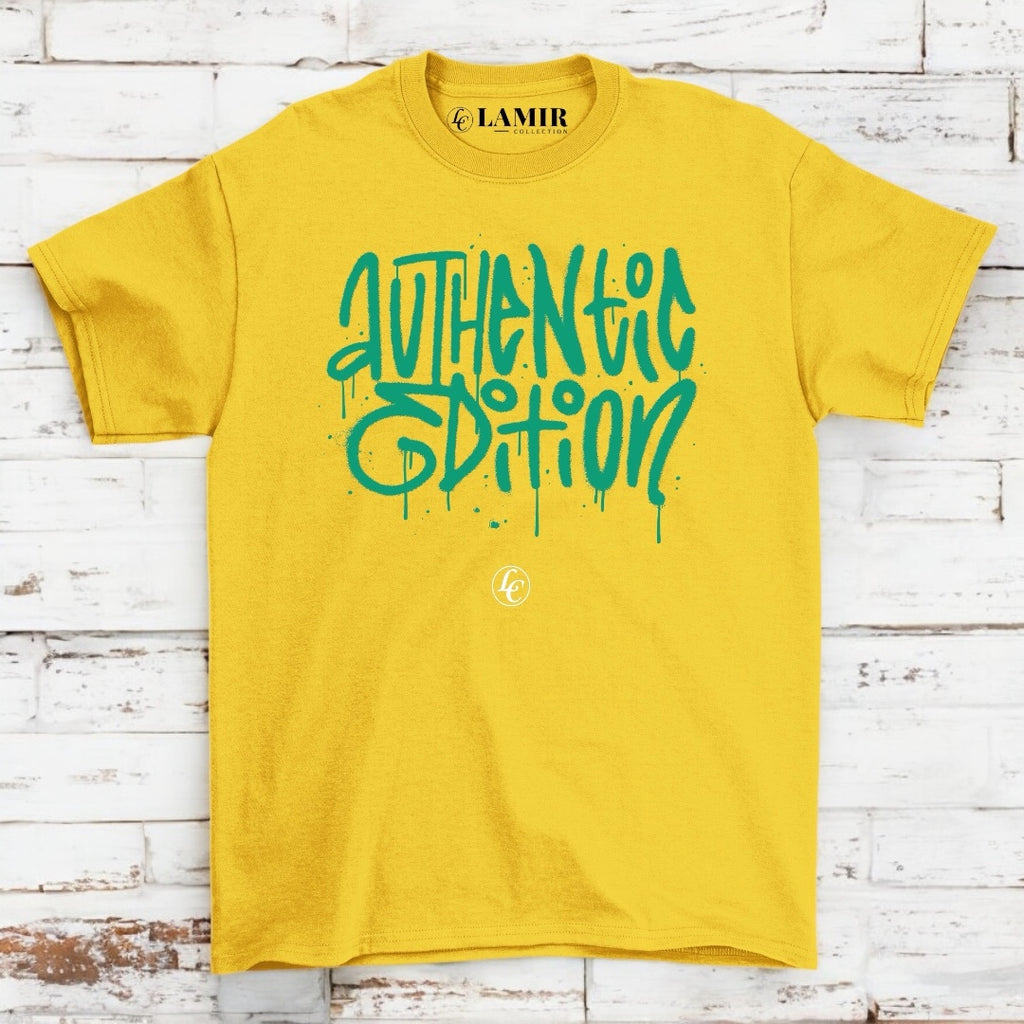 Yellow Authentic Edition Short Sleeve Tee - motivational streetwear apparel by Lamir Collection