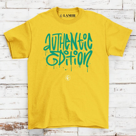 Yellow Authentic Edition Short Sleeve Tee - motivational streetwear apparel by Lamir Collection