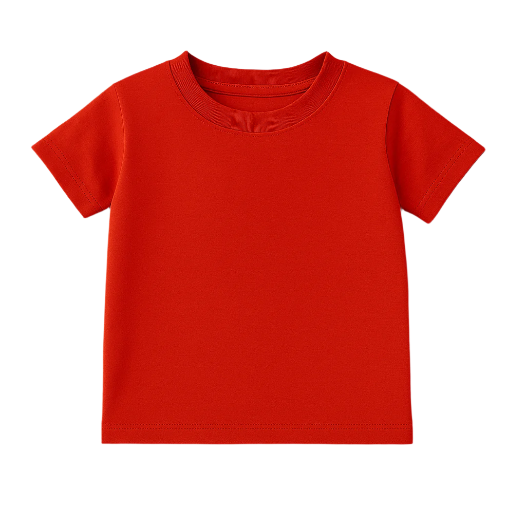 Red toddler t-shirt on a white background