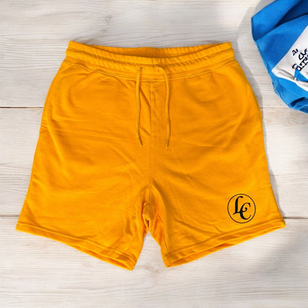 Gold LC Premium Terry Shorts - motivational streetwear apparel by Lamir Collection
