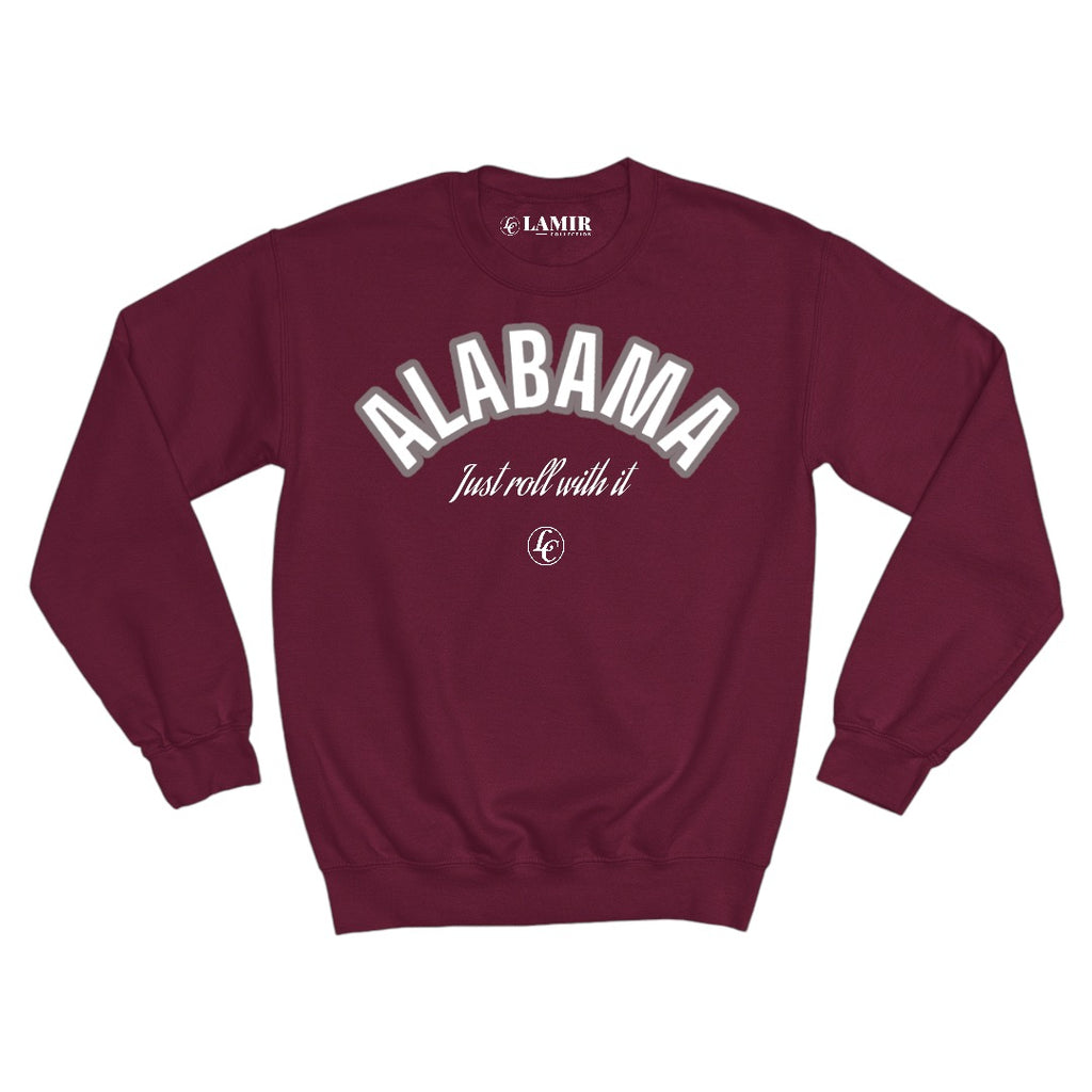 Crimson Alabama Sweatshirt - motivational streetwear apparel by Lamir Collection