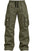 Olive green cargo pants with an elastic drawstring waist, side cargo pockets, and adjustable cuffs, shown against a plain white background.