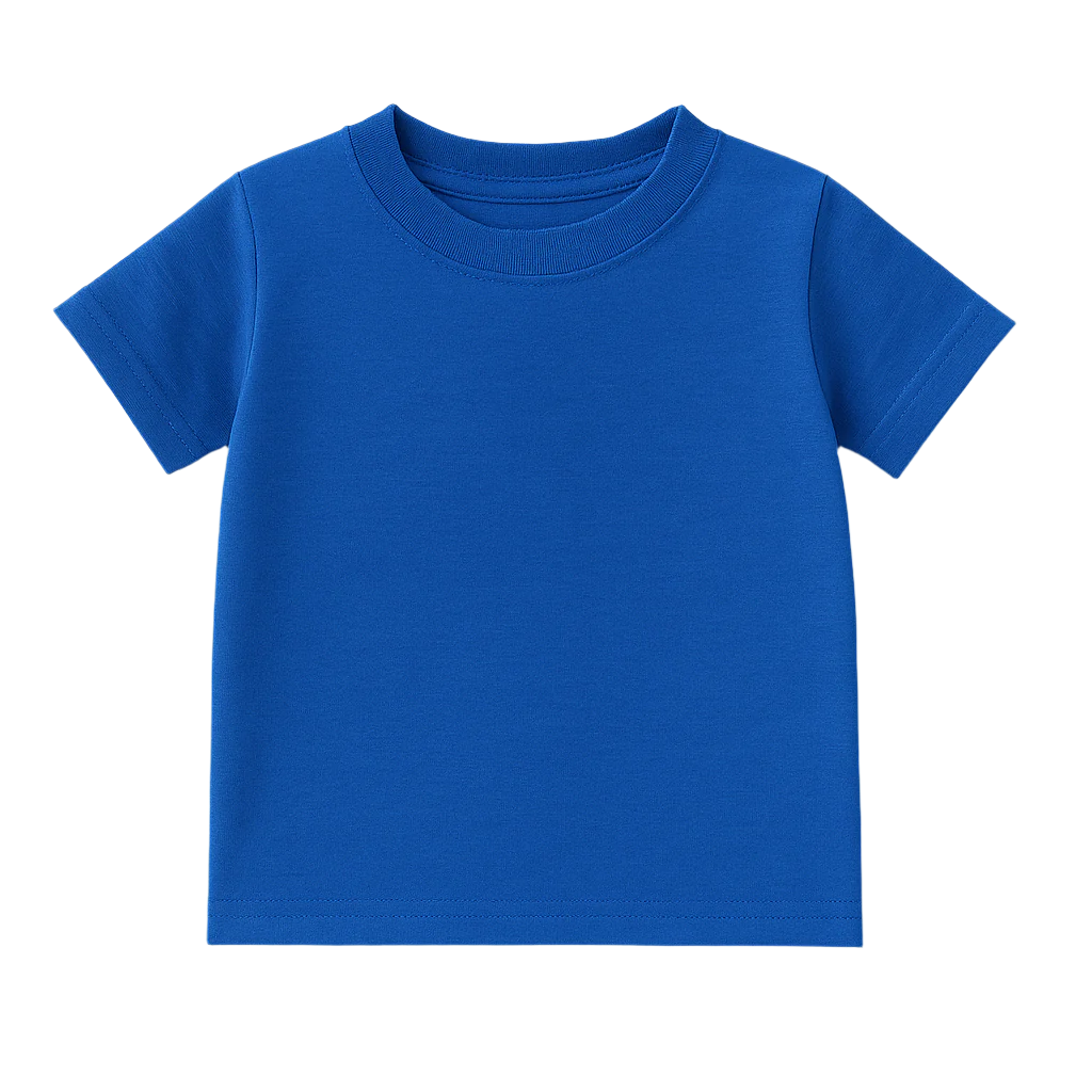 Blue toddler t-shirt on a white background