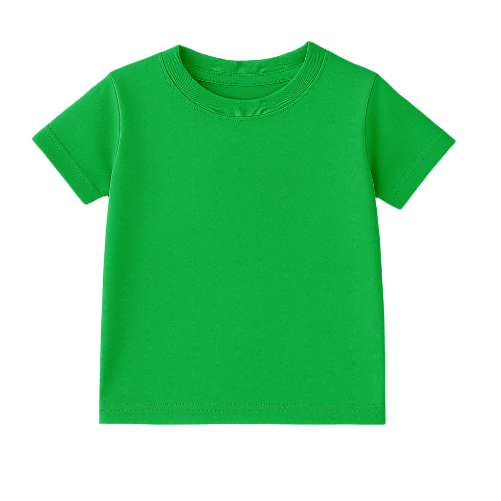 Green toddler t-shirt on a white background