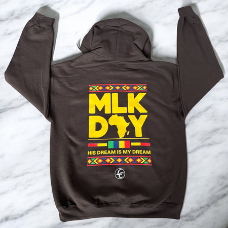 Brown-1 His Dream Is My Dream (MLK Day 2025) Hoodie - motivational streetwear apparel by La Mir Collection