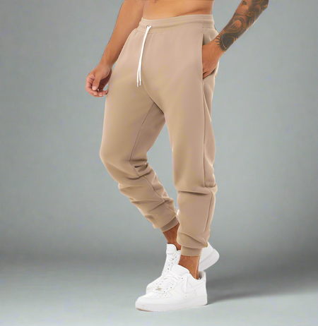 Beige-1 Premium Basic Unisex Joggers (matches Premium Basic Jacket & Hoodie) - motivational streetwear apparel by Lamir Collection