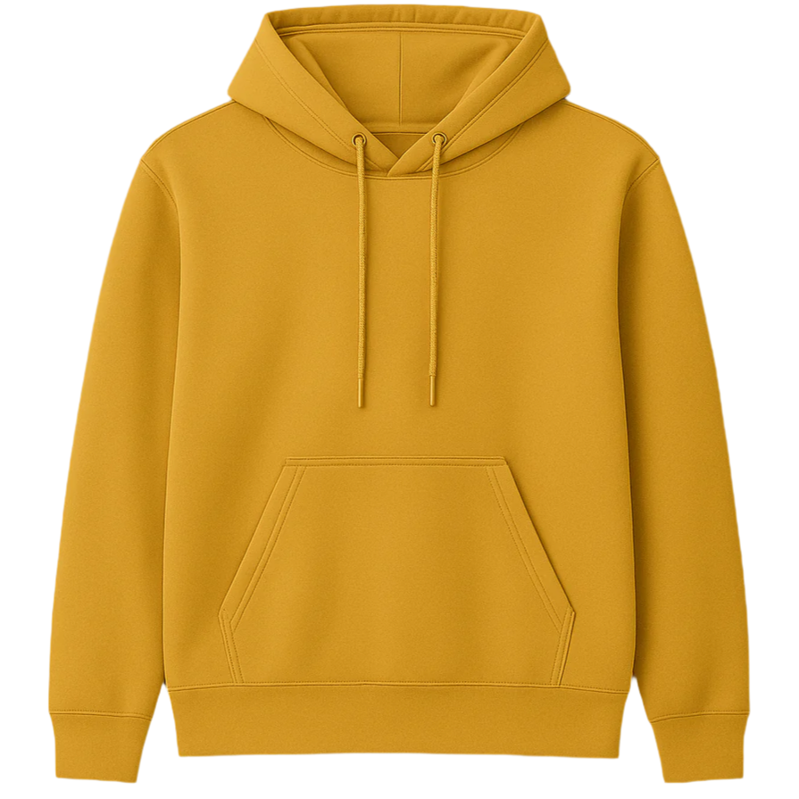 Yellow hoodie on a white background