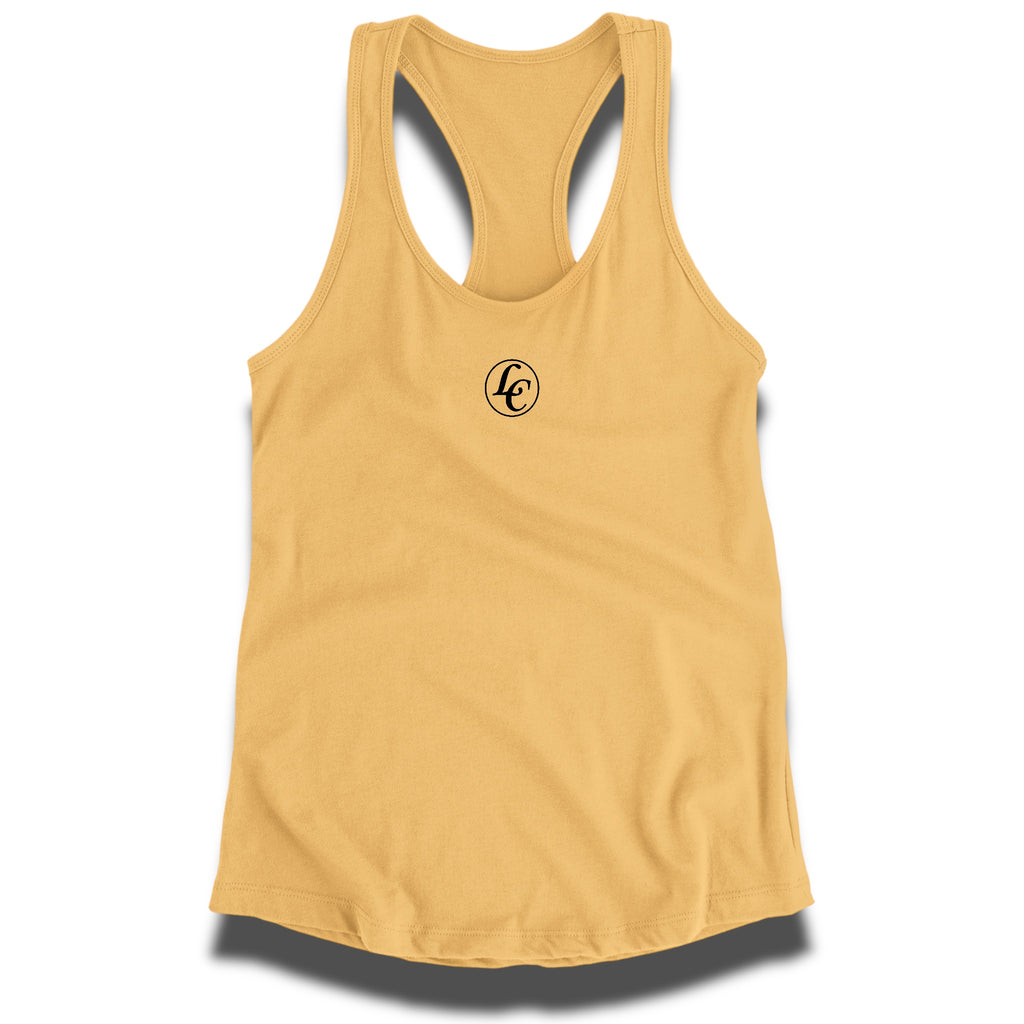 Gold LC Women's Racerback - motivational streetwear apparel by Lamir Collection