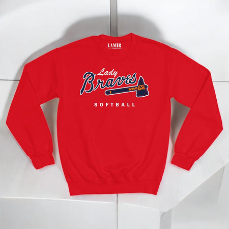 Red-1 Lady Braves Softball Sweatshirt/Hoodie - motivational streetwear apparel by La Mir Collection